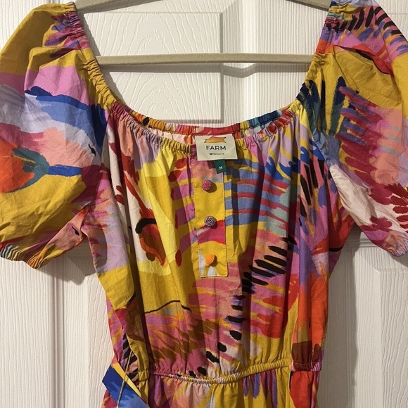 FARM RIO Neon Macaws Puff Sleeve Dress - Picture 5 of 5
